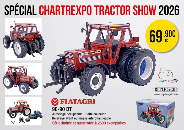 Tracteur FIATAGRI 90-90 DT Jumelage d&eacute;clipsable REPLICAGRI 1/32 ACA26